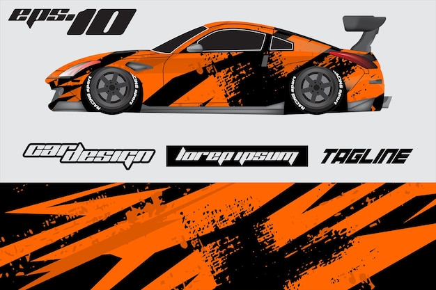 Car wrap sticker design concept Abstract grunge background for wrapping vehicles racing cars