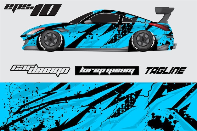 Car wrap sticker design concept Abstract grunge background for wrapping vehicles racing cars