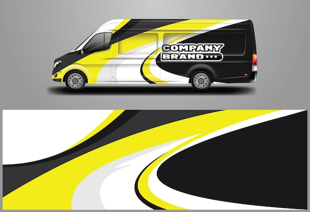 Car Wrap Van Design Vector Graphic Achtergrondontwerpen voor voertuig Bedrijfskleuren en vracht