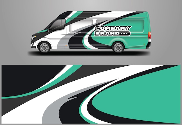 Автомобиль Wrap Van Design Векторные графические фоновые рисунки для ливреи компании автомобилей и грузов