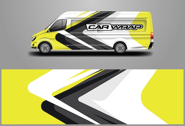 Car Wrap Van Design Vector Graphic Background designs for vehicle Company livery and cargo