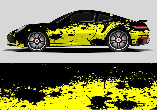 Вектор Дизайн фургона для обертывания автомобилей векторный графический дизайн фона