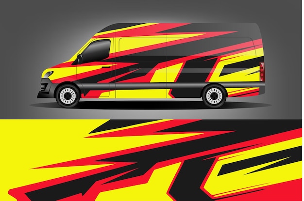 Disegni di sfondo grafico vettoriale per il design del furgone dell'involucro dell'auto