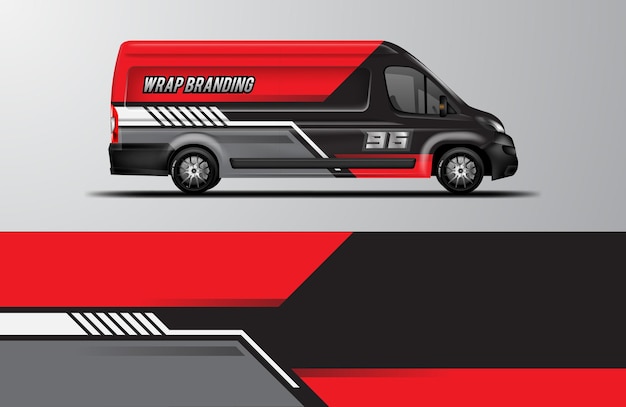 Car wrap van design vector