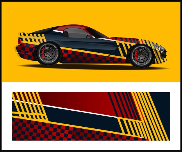 Car wrap vector graphic racing abstract for vehicle vinyl wrap sport car