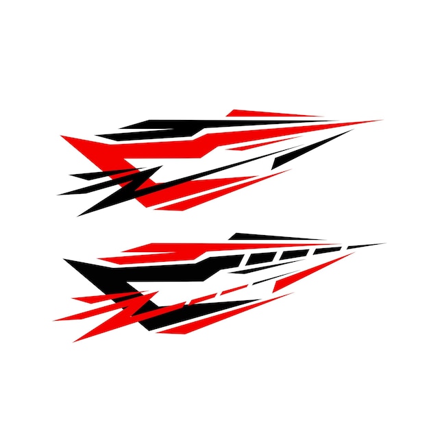 car wrapping decal vector. racing car decals