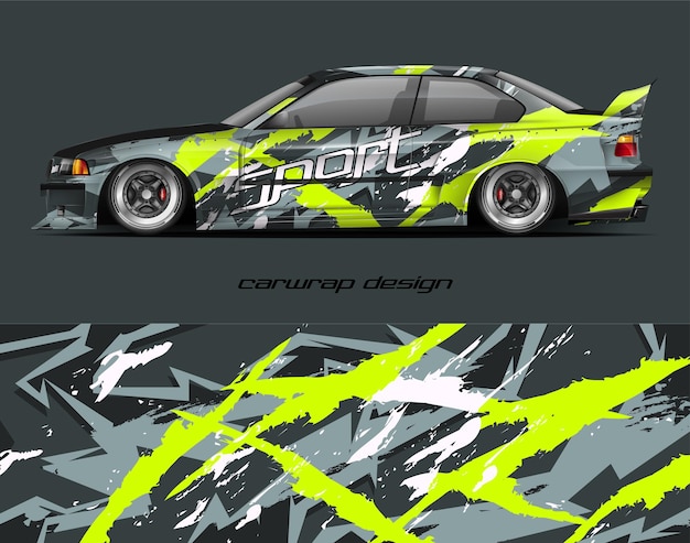 Car wrapping design with abstract texture Abstract racing background