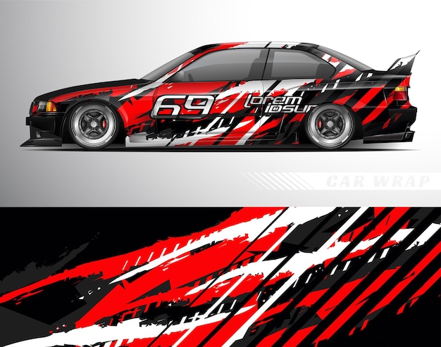 Car wrapping design with abstract texture Abstract racing background