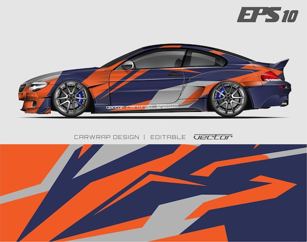 Car wrapping design con trama astratta. disegni di sfondo da corsa per auto da corsa, veicoli d'avventura.