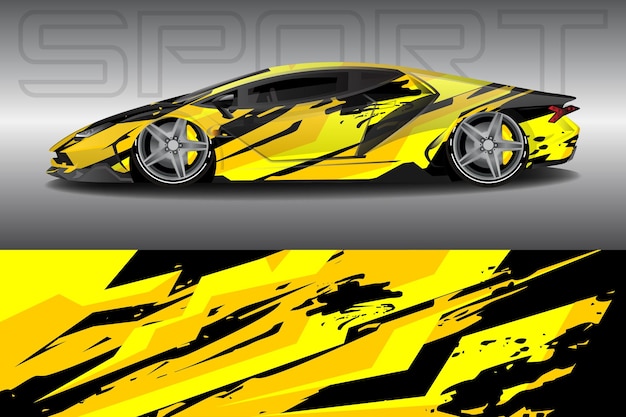 Vector car wrapping sticker design for racing cars