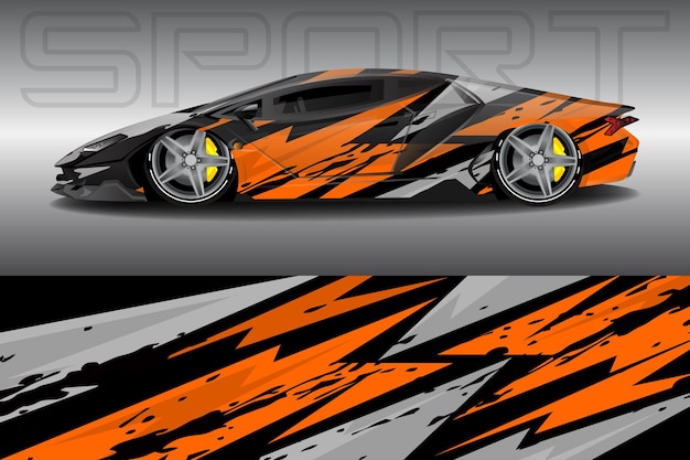 Vector car wrapping sticker design for racing cars