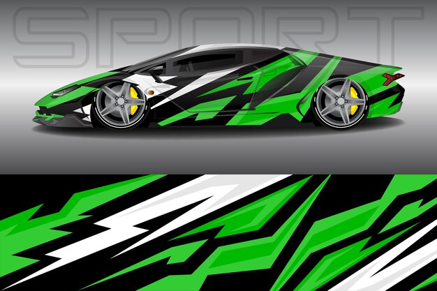 Car wrapping sticker design for racing cars