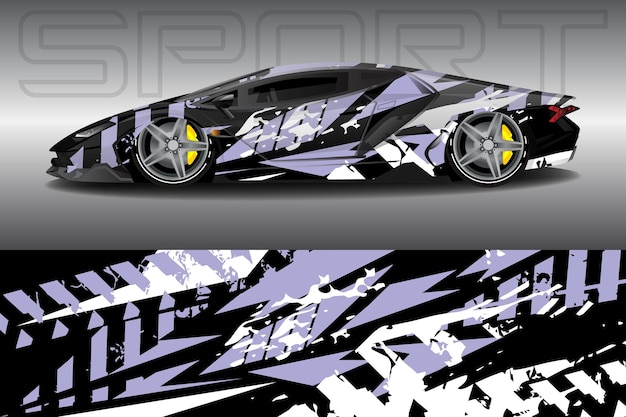 Vector car wrapping sticker design for racing cars