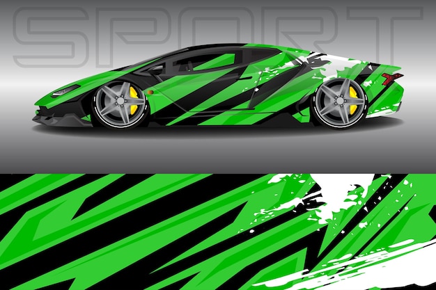 Vector car wrapping-stickerontwerp voor raceauto's