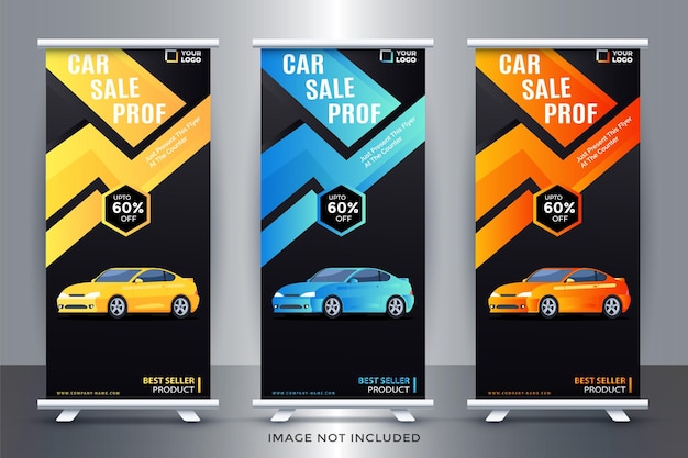 Modello di banner roll-up auto x