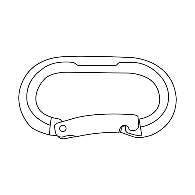 Vector carabiner berg uitrusting icoon