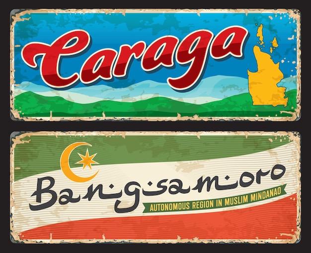 Caraga and Bangsamoro Philippine travel stickers