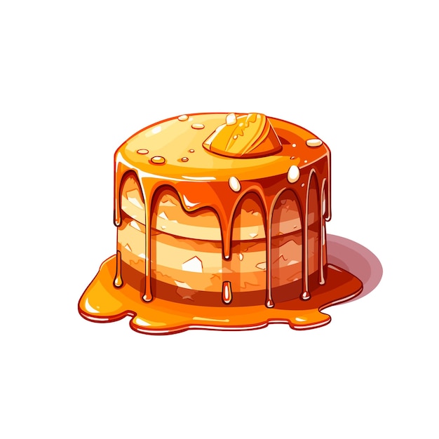 caramel cake Cartoon Vector illustration