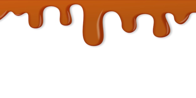 Vector caramel drips chocolate toffee melt flows realistic honey drip