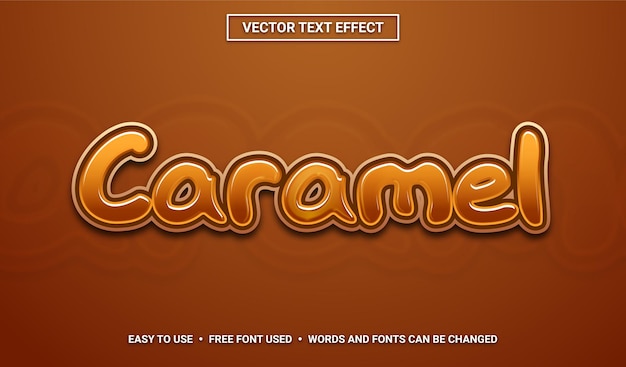 Vector caramel editable vector text effect