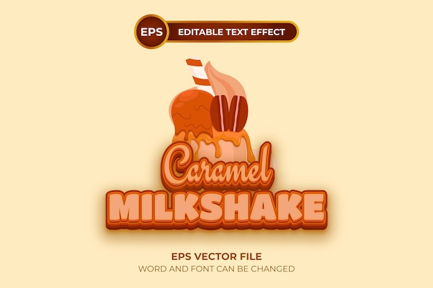 Vector caramel logo with editable text effect