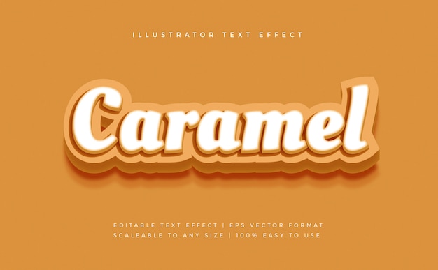 Эффект шрифта caramel soft text style