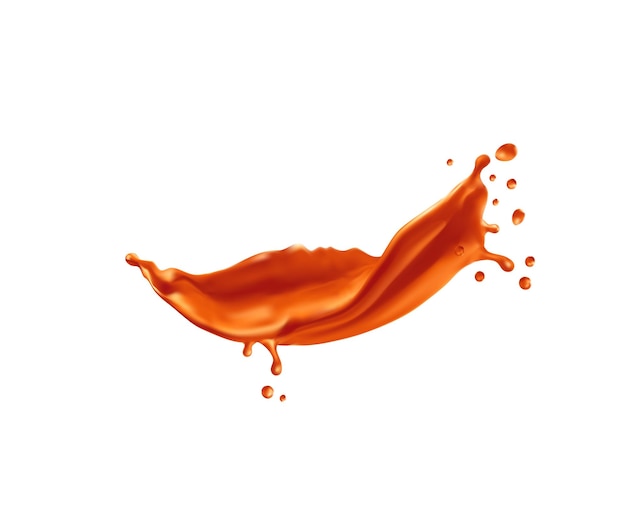 Vector caramel sweet sauce isolated wave swirl splash