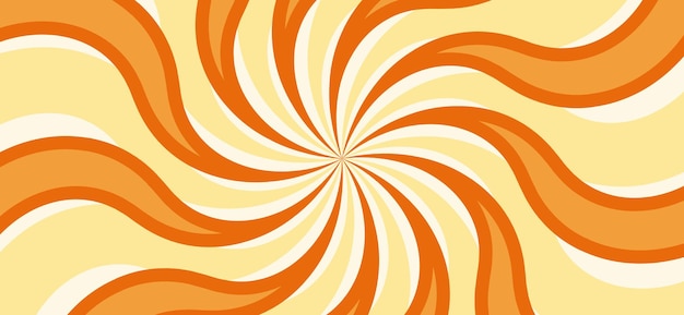 Vector caramel swirl background candy circular pattern chocolate rays