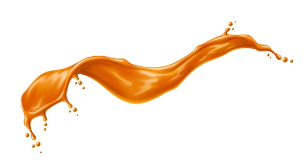 Caramel syrup splash wave swirl toffee squirt