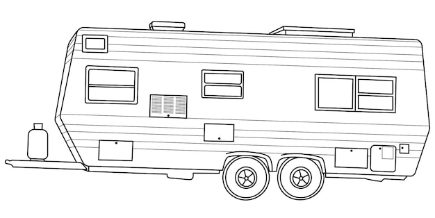 Caravan Aanhangwagen Pictogram Lineair