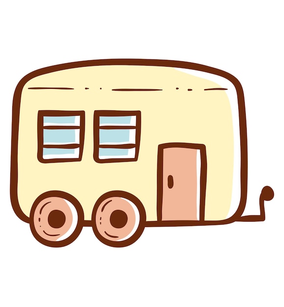 Caravan icon illustration vector cartoon