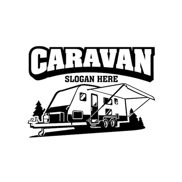 Caravan Ready Made Logo Vector Isolated Best for Caravan Motorhome Trailer Related Industry Logo