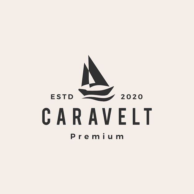 Caravel 보트 소식통 빈티지 로고