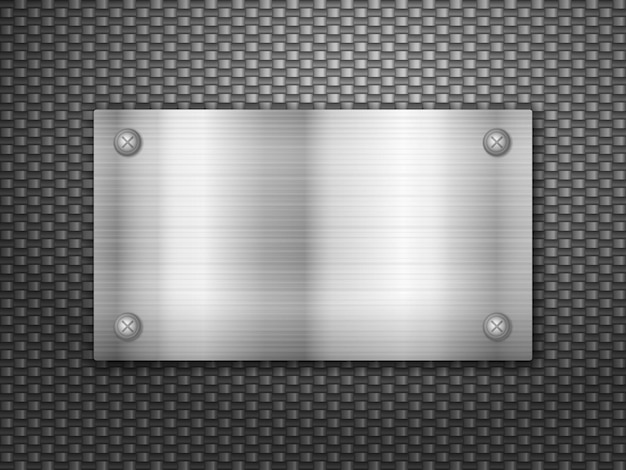 Vector carbon background and metal plate