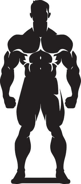 Vector carbon cut full body black symbol monochrome muscle bodybuilders iconische kunst