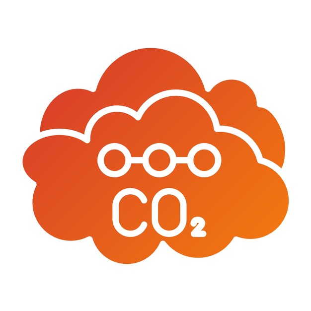 Vector carbon dioxide icon style