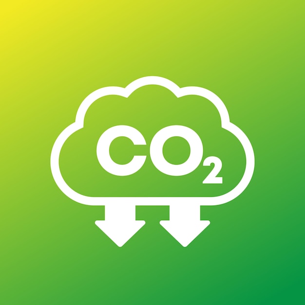 Vettore dell'icona di riduzione delle emissioni di carbonio
