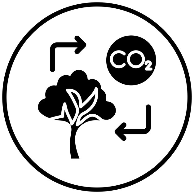 Vector carbon footprint icon style