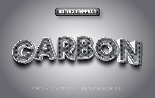 Carbon grey 3d editable text effect style