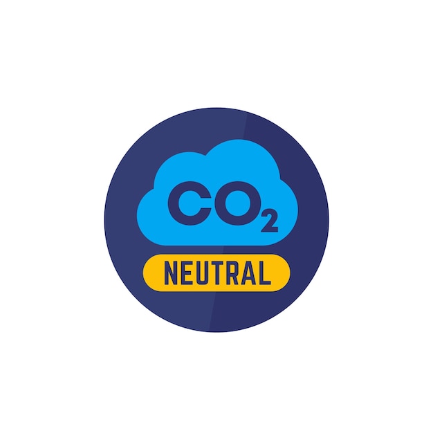 Carbon neutral icon flat vector design