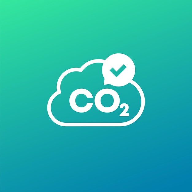 Carbon neutral icon with co2 gas