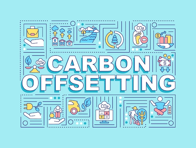 Carbon offsetting word concepts banner