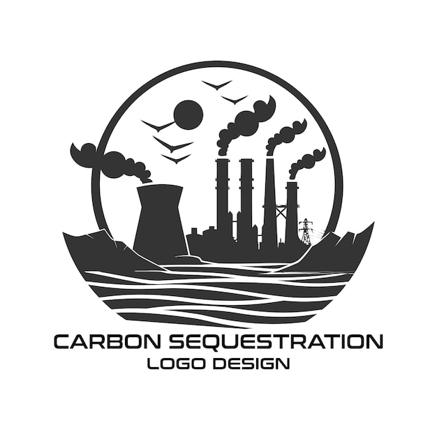 Vector carbon sequestration vector logo design