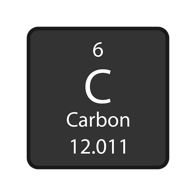 Символ углерода Химический элемент периодической таблицы Векторная иллюстрация