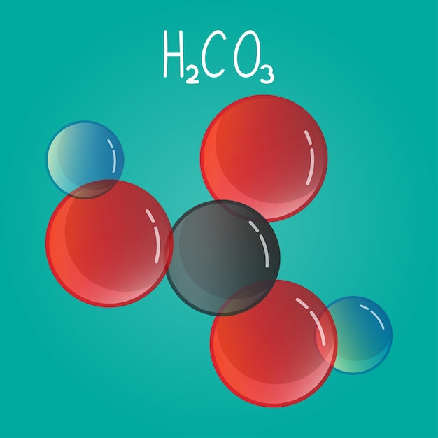 Vettore formula dell'acido carbonico h2co3
