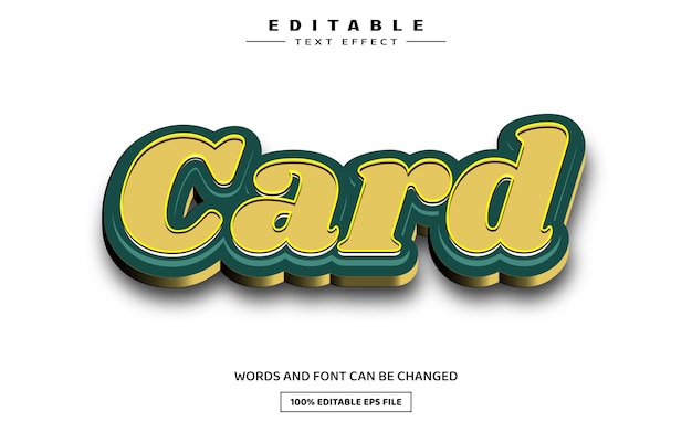 Card 3D editable text effect template