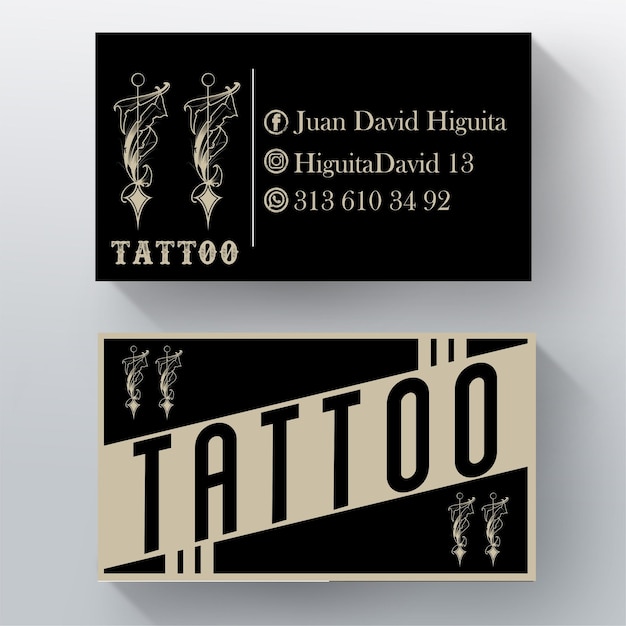 Vector card black tattoo