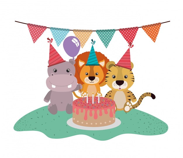 Card of celebration with animals