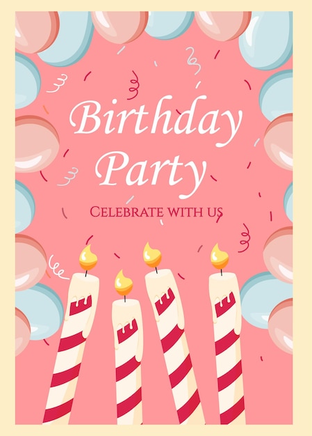 Card delicate birthday party