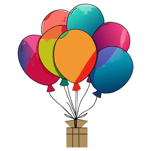 Vector a card featuring a bunch of colorful balloons each with a sweet birthday wish